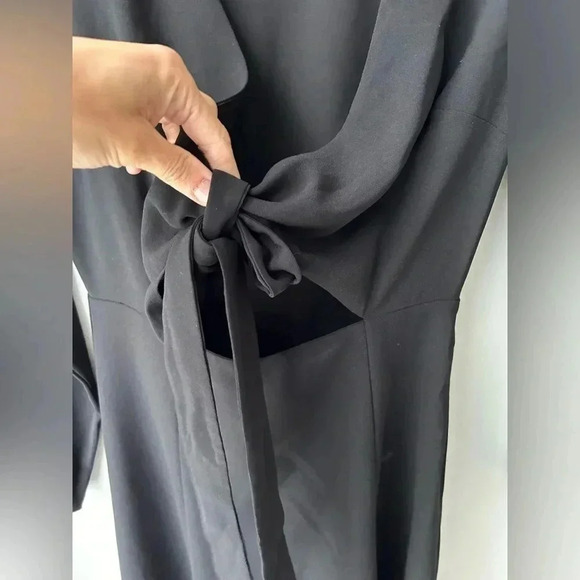 Aritzia Wilfred Black Aubagne wrap Tie Front Midi / Maxi Longsleeve - Picture 6 of 12